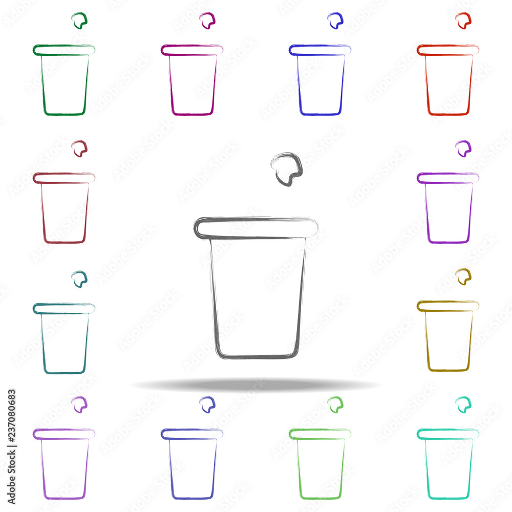 Poster paper in the trash can icon. elements of creative idea in multi color style icons. simple icon for w