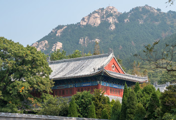 Mountain behind Temple of Supreme Purity of Tai Qing Gong at Laoshan