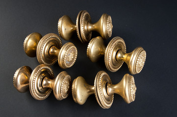 Vintage bronze door handles