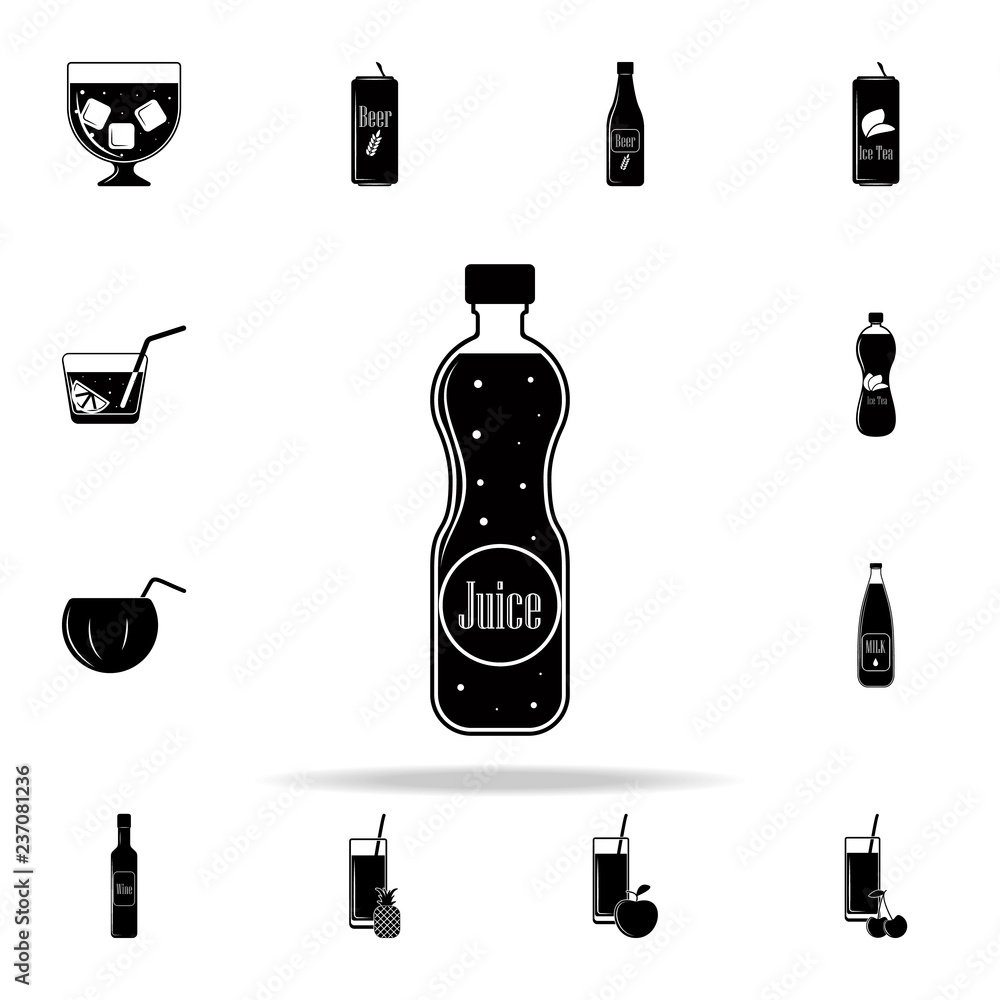 Poster juice in a bottle icon. drink icons universal set for web and mobile