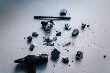 mineral of galena on a white background