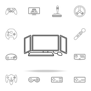 video game on computer icon. gaming icons universal set for web and mobile