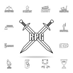 logo rpg games icon. gaming icons universal set for web and mobile