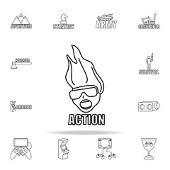 logo action games icon. gaming icons universal set for web and mobile