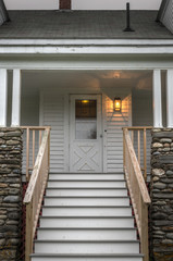 Pemaquid Point Keepers House Steps and Front Door