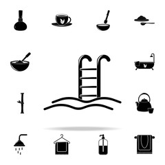 stairs to the pool illustration icon. Spa icons universal set for web and mobile