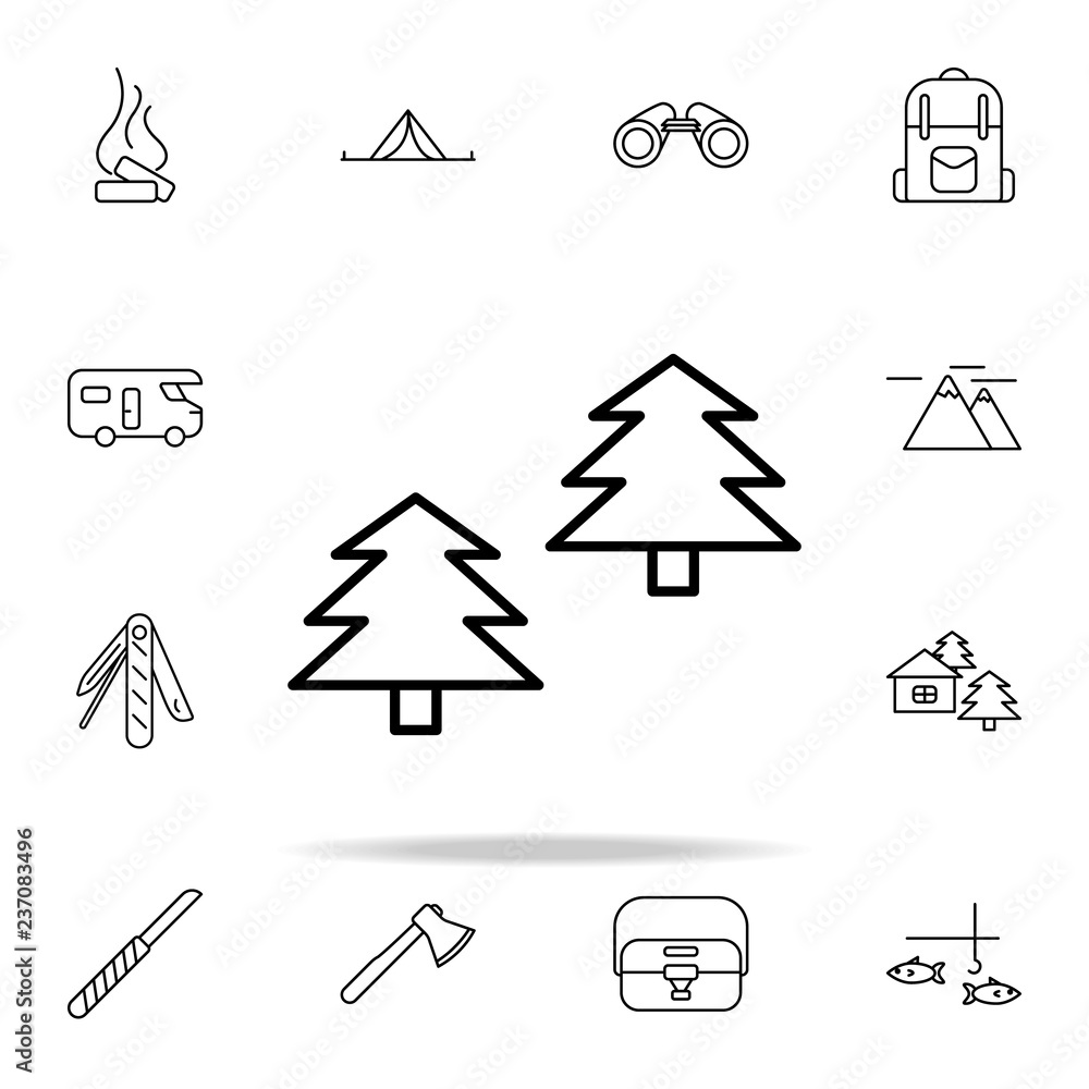 Poster forest line icon. camping icons universal set for web and mobile