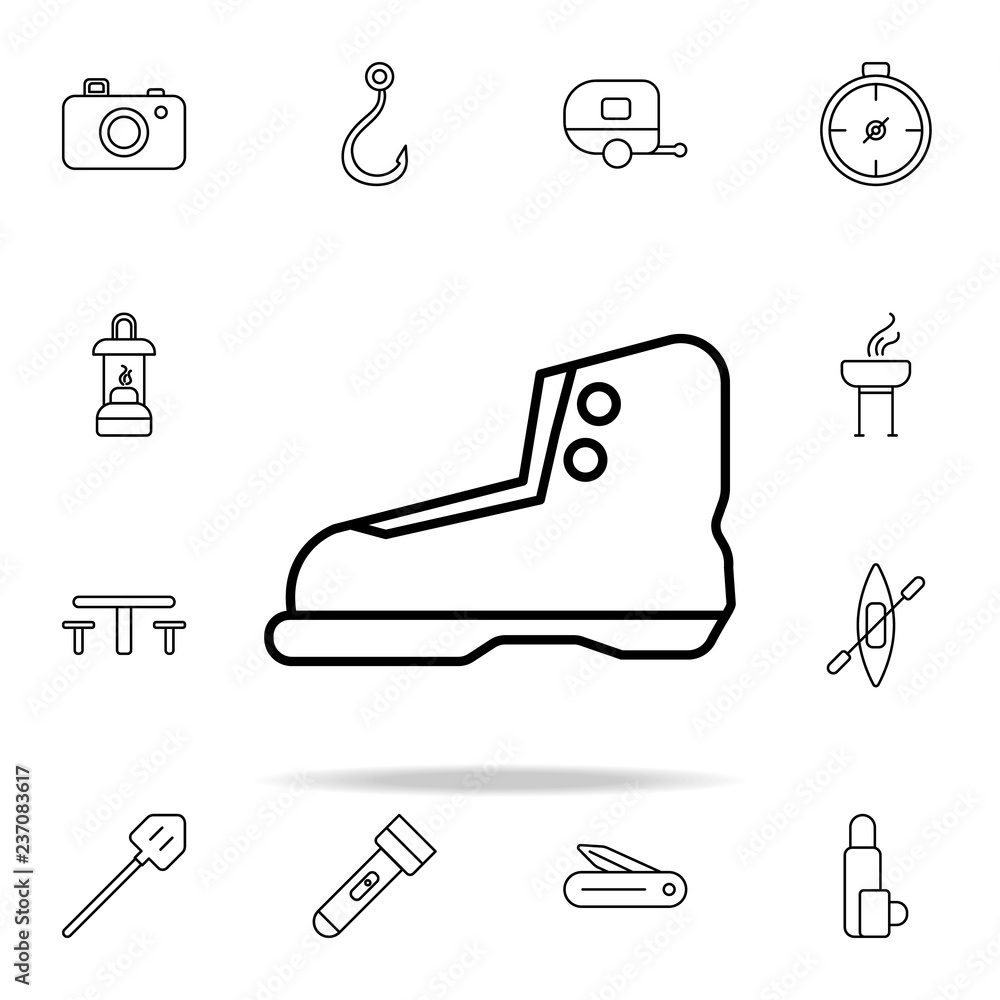 Poster boot line icon. camping icons universal set for web and mobile