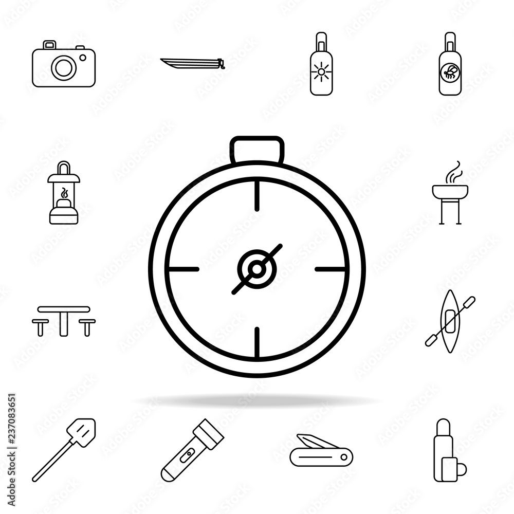 Poster compass line icon. camping icons universal set for web and mobile