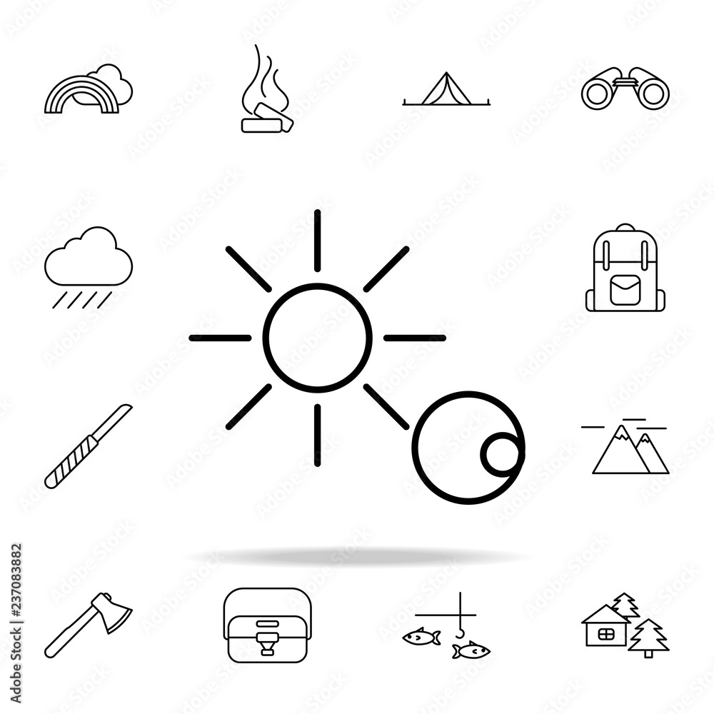 Poster eclipse of the sun line icon. camping icons universal set for web and mobile