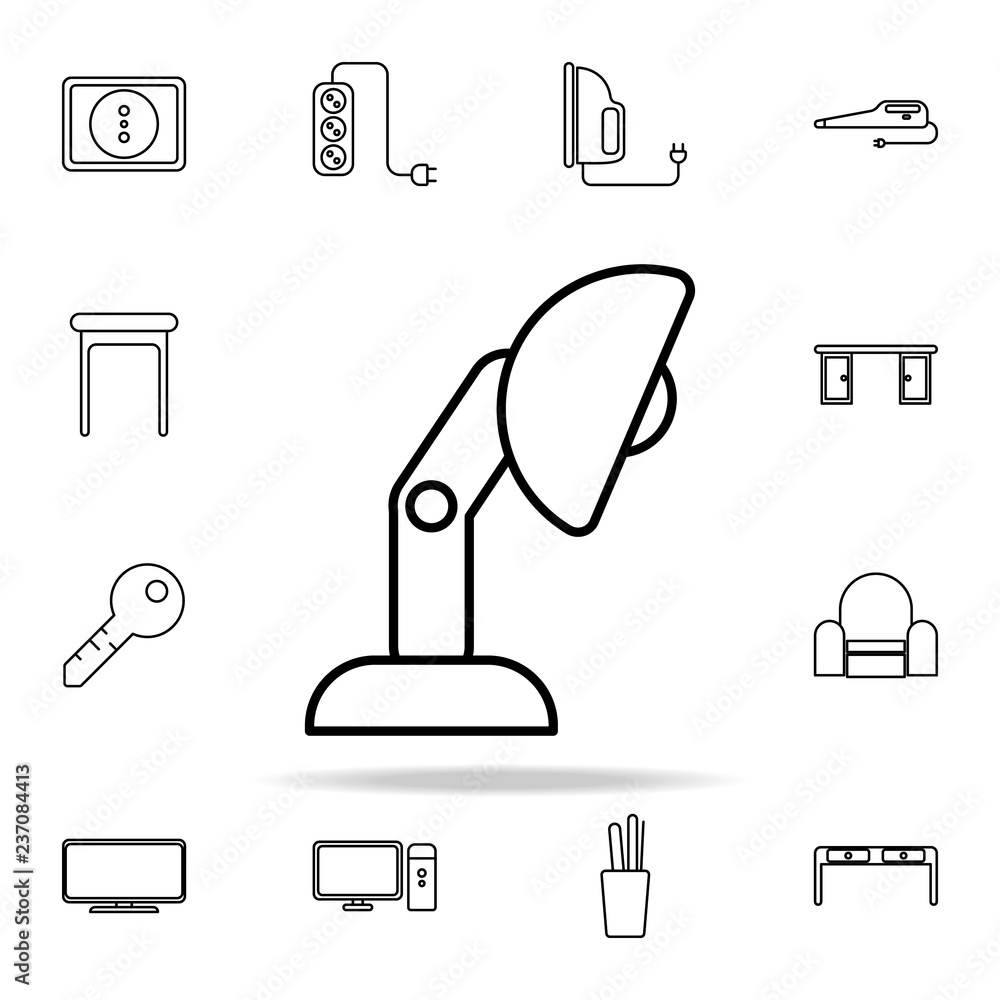 Poster table lamp line icon. home things icons universal set for web and mobile