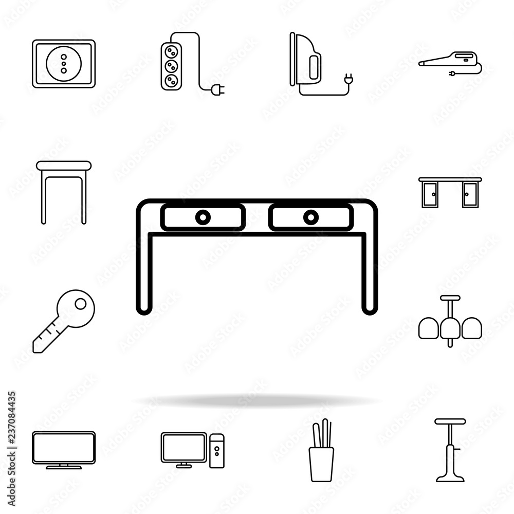 Aufkleber computer desk line icon. home things icons universal set for web and mobile