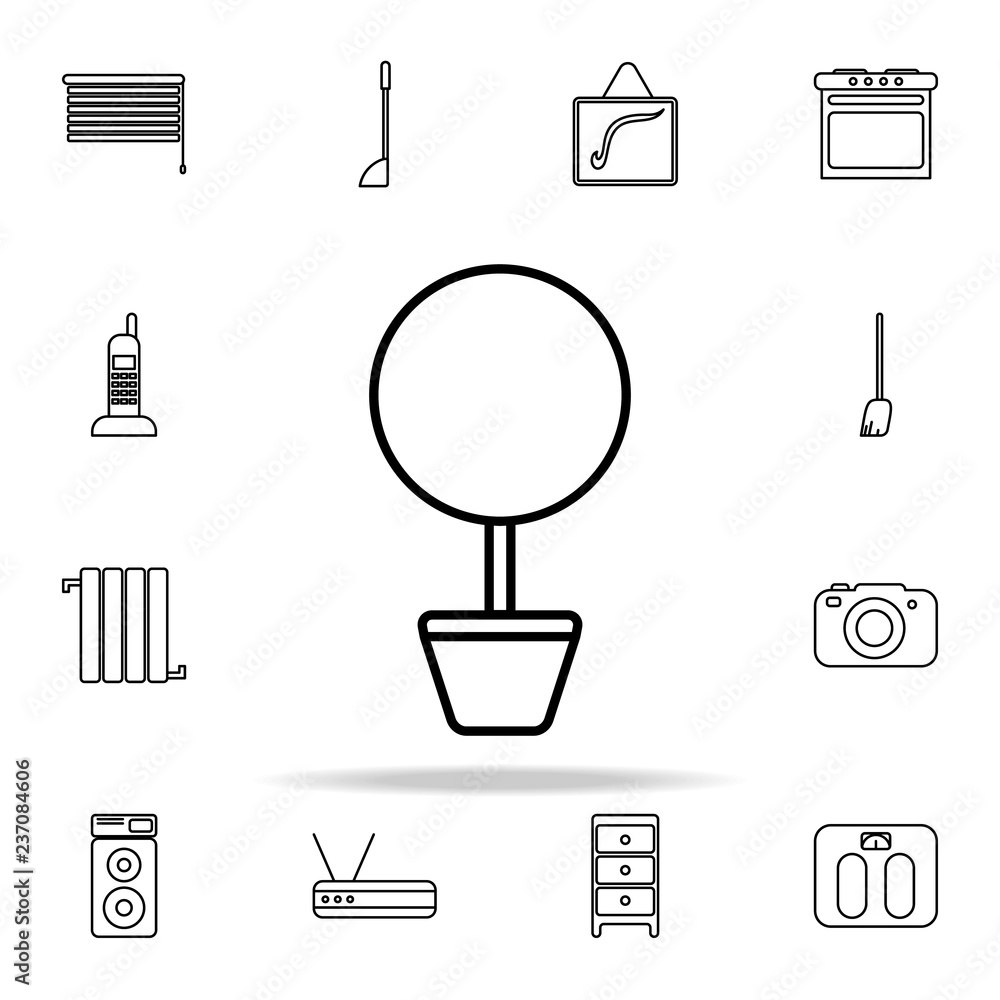 Poster table lamp line icon. home things icons universal set for web and mobile