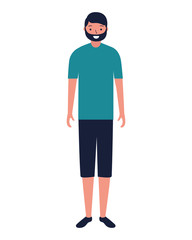 man standing character white background