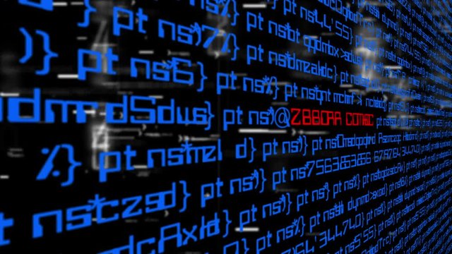 Data code on computer screen