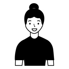 portrait woman character on white background