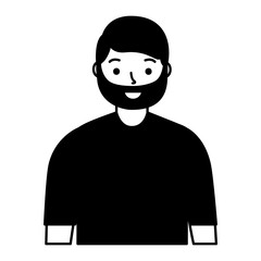 portrait man character on white background