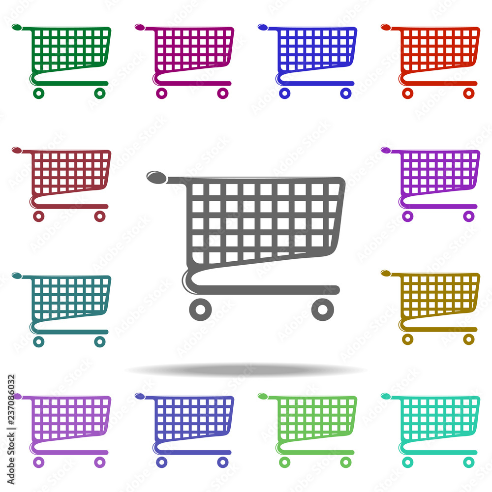 Poster trolley in the store icon. elements of shop in multi color style icons. simple icon for websites, we