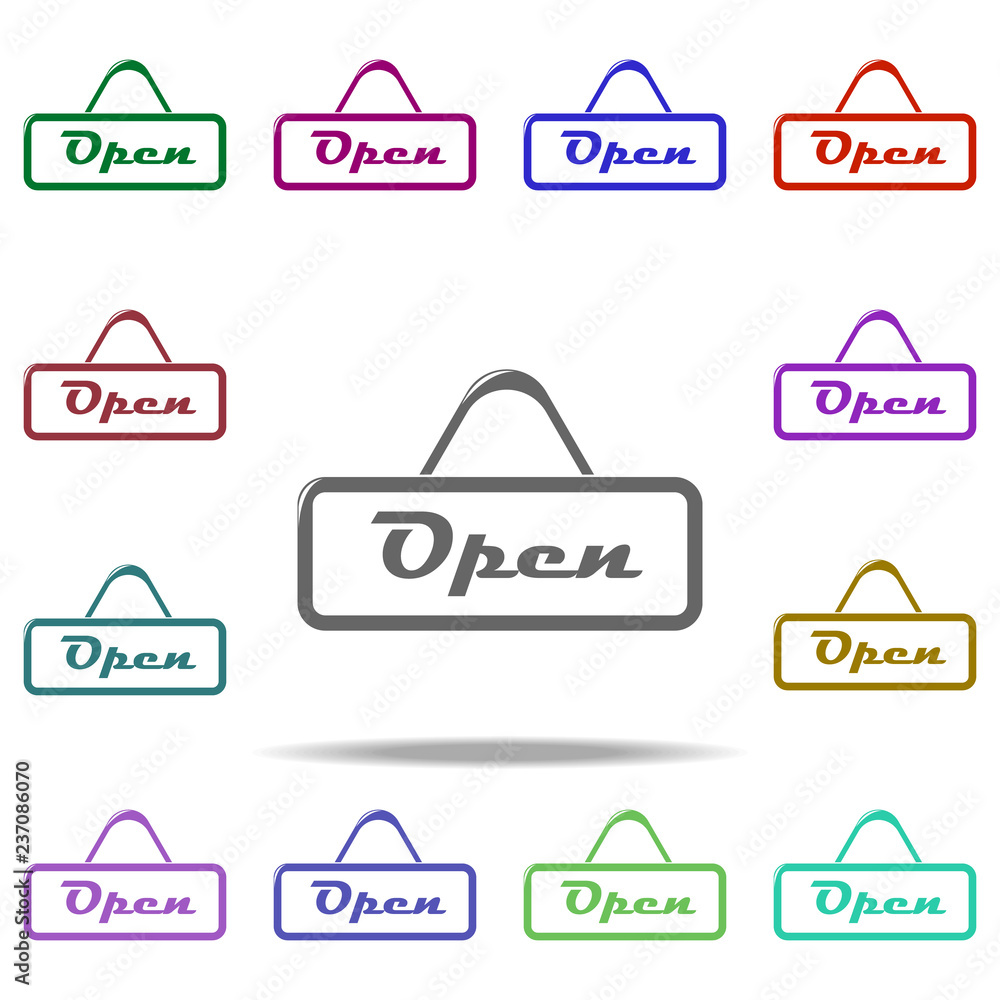 Poster open label icon. elements of shop in multi color style icons. simple icon for websites, web design, 