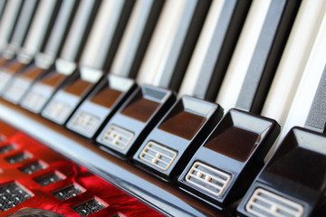 Accordion Keys Close-up. Background. Texture.