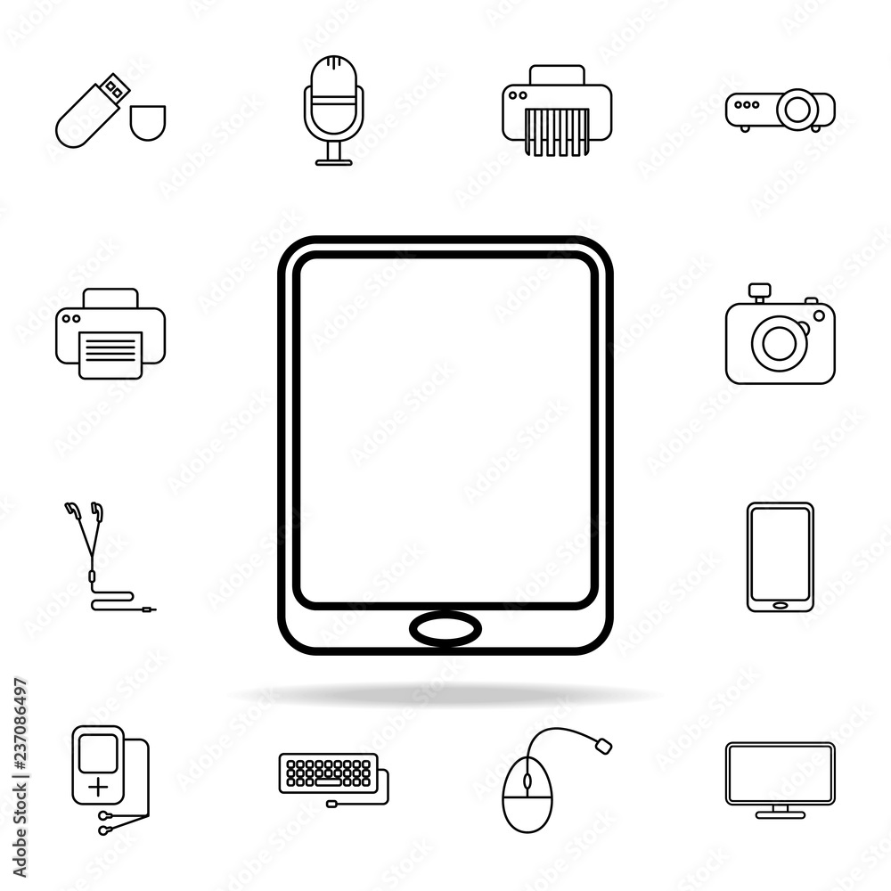 Poster the tablet outline icon. technology icons universal set for web and mobile