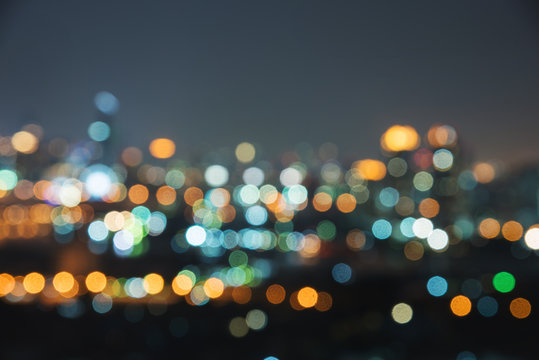 blur image of city at night.blurred urban abstract traffic background © sutlafk