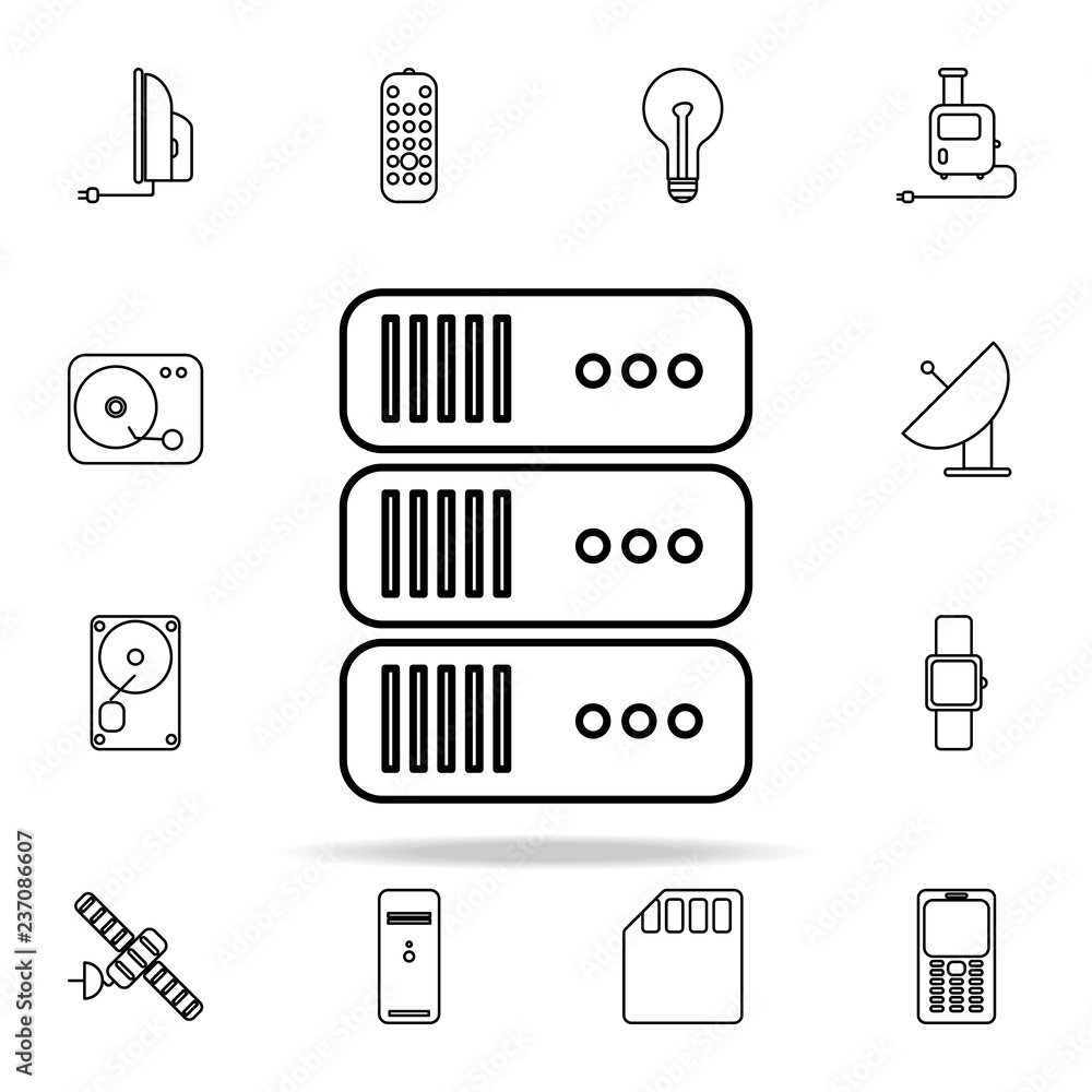 Poster date server outline icon. technology icons universal set for web and mobile