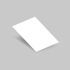 One white sheet of paper on a gray background. Vector illustration .