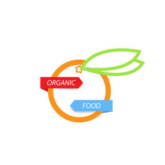 Orange with leaf on a white background. Vector illustration .