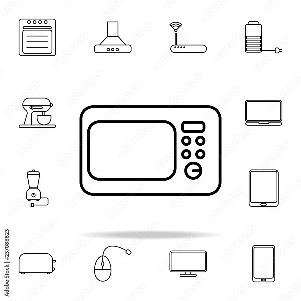 Poster microwave outline icon. technology icons universal set for web and mobile