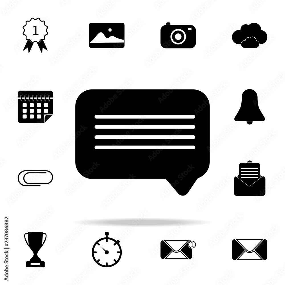 Poster message icon. university life icons universal set for web and mobile