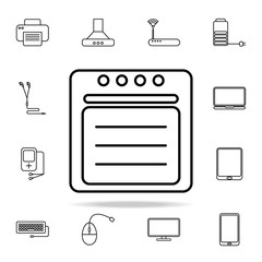 oven outline icon. Technology icons universal set for web and mobile