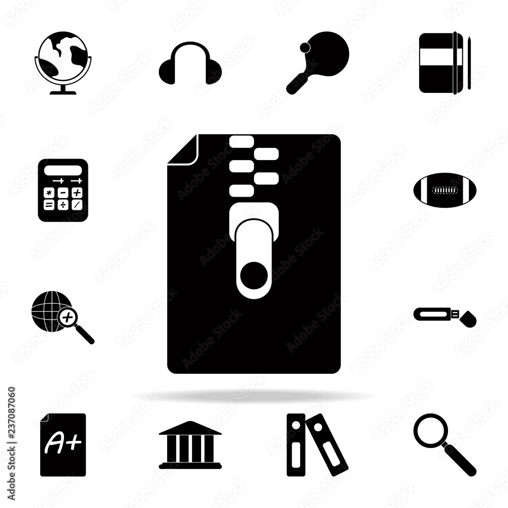 Poster compressed file icon. university life icons universal set for web and mobile