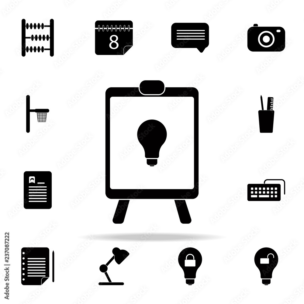 Poster idea on canvas icon. university life icons universal set for web and mobile