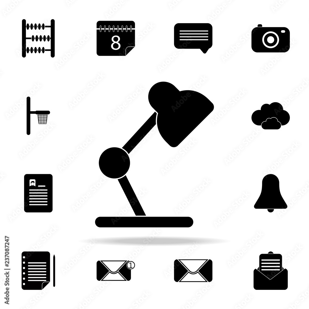 Poster table lamp icon. university life icons universal set for web and mobile