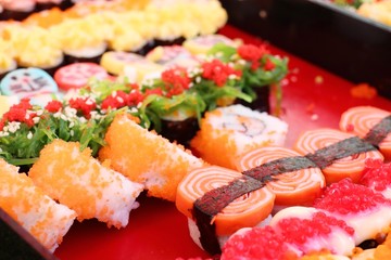 Tasty sushi at street food