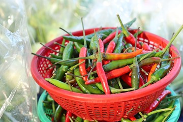 Fresh chilli at market