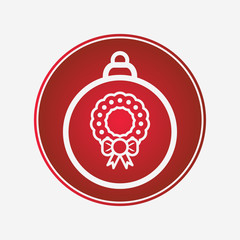 Fototapeta na wymiar Christmas bauble vector icon sign symbol