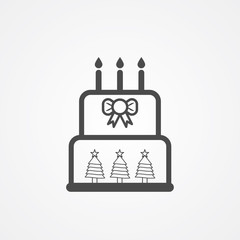 Christmas cake vector icon sign symbol