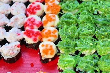Tasty sushi at street food