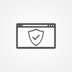 Website protection vector icon sign symbol