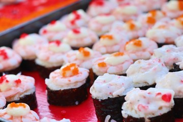 Tasty sushi at street food