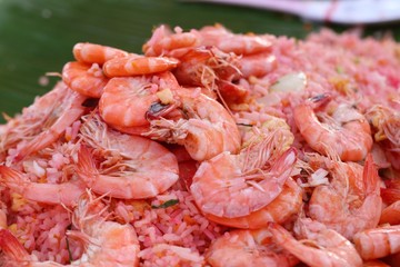 Shrimp fried rice in street food