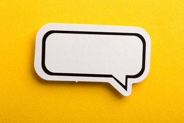 Speech Bubble Isolated On Yellow Background