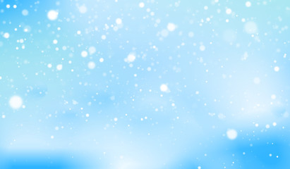 Winter blue background with snowflakes. Vector Illustration.