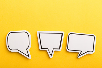 Speech Bubble Isolated On Yellow Background