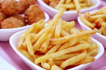 French fries and fried nuggets