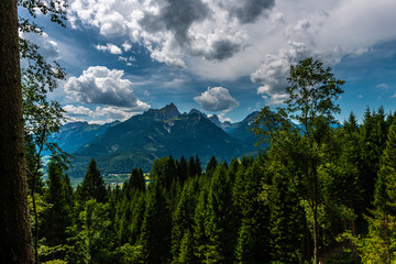 Fototapeta premium Blick auf die Bergkette bei Sonthofen Allgäu