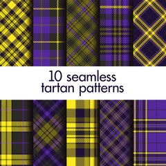 Set of seamless tartan patterns