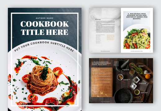 Cook Book Layout with Gold Accents